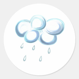 Rain Cloud Ronde Sticker