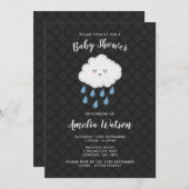 Rain Cloud themed Baby Shower-uitnodigingen Kaart (Voorkant / Achterkant)