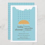 Rain Drups Baby shower Invitation - Boy Kaart (Voorkant / Achterkant)