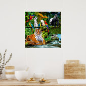 RAIN FOREST WILDLIFE POSTER (Keuken)