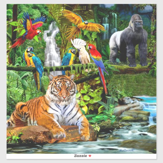 RAIN FOREST WILDLIFE STICKER (Vel)