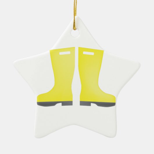 Rain Galoshes Keramisch Ornament (Voorkant)
