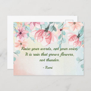 Rain Groeit Flowers Rumi Quote Briefkaart