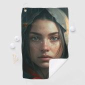 Rain hood girl golfhanddoek (Insitu)