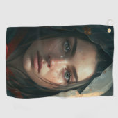 Rain hood girl golfhanddoek (Horizontaal)