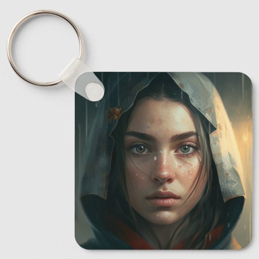 Rain hood girl sleutelhanger (Voorkant)