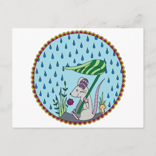 Rain Mouse Briefkaart (Voorkant)