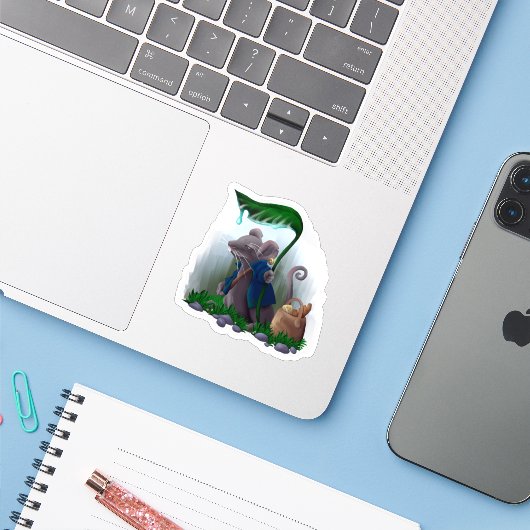 Rain Mouse |  Sticker (Laptop met iPhone)
