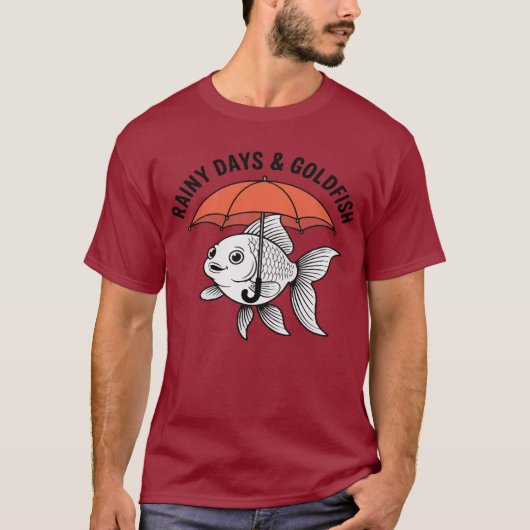Rain or Shine – Fish with Umbrella Funny T-Shirt (Devant)