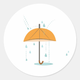Rain Umbrella Ronde Sticker