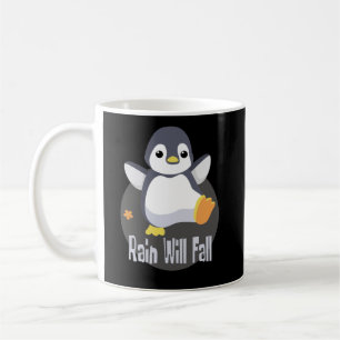 Rain zal herfst Kawaii grappige baby pinguïn geluk Koffiemok