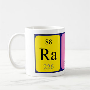 Raina tasse de nom de table périodique