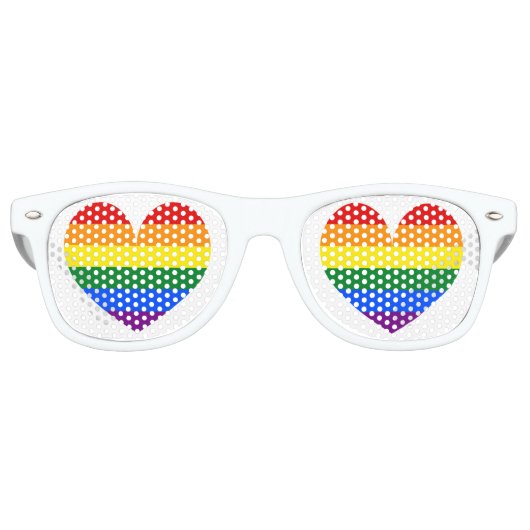 Rainboboog vlag liefde hartsymbool schaduwen retro zonnebril (Voorkant)