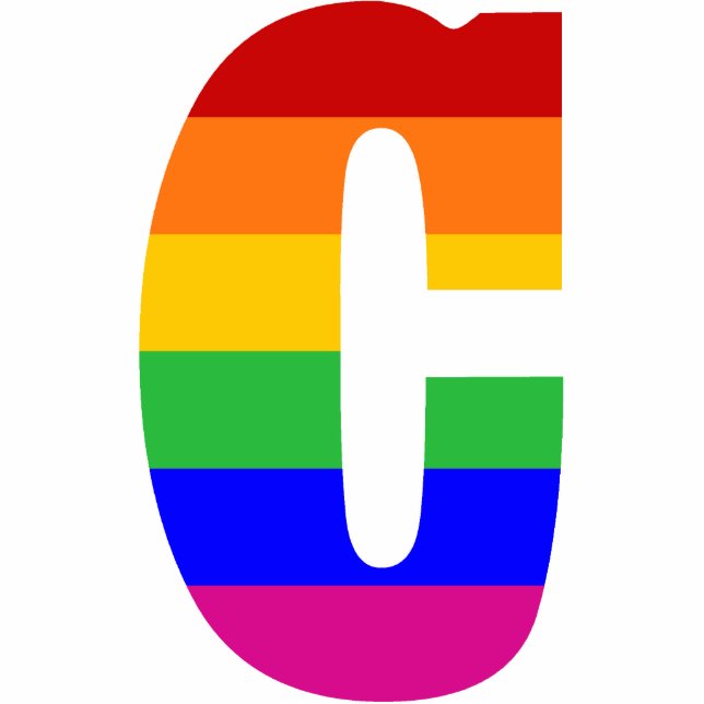 Rainbobordetekst C Fotobeeldje Ornament (Voorkant)