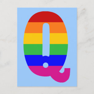 Rainbobordetekst Q Briefkaart