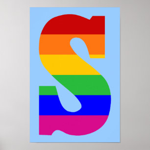 Rainbobordetekst S Poster