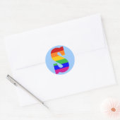 Rainbobordetekst S Ronde Sticker (Envelop)