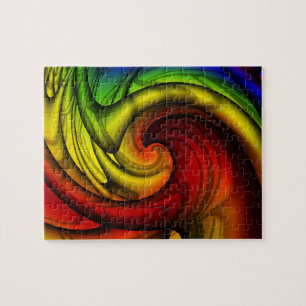 Rainbogen en honing   Rainbow Fractal Art Legpuzzel