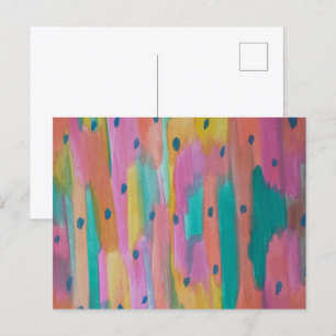 Rainbogen en regendruppels, kleurrijk Abstract Briefkaart