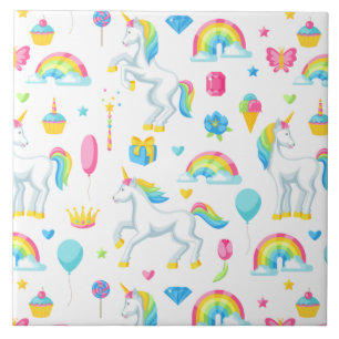 Rainbogen en Unicorns Fantasy Fairy Tale Cute Tegeltje