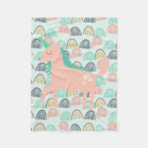 Rainbogen en Unicorns Fleece Deken