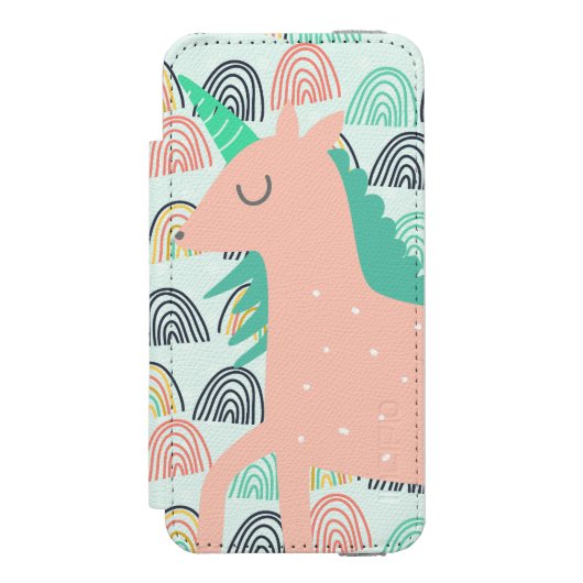 Rainbogen en Unicorns Incipio iPhone Portemonnee Hoesje (Voorkant Agenda)