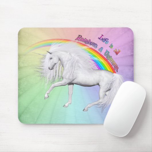 Rainbogen en Unicorns Muismat (Met muis)