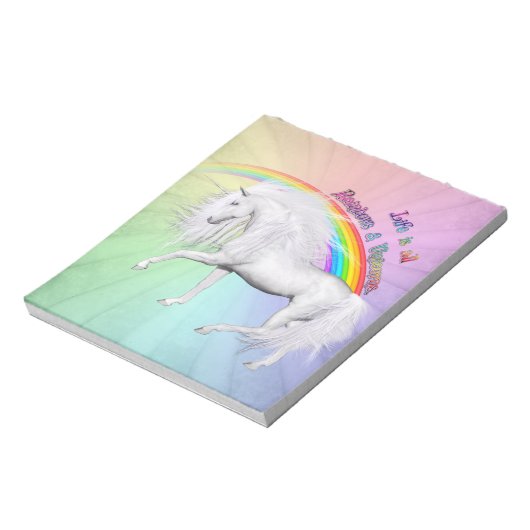 Rainbogen en Unicorns Notitieblok (Gedraaid)