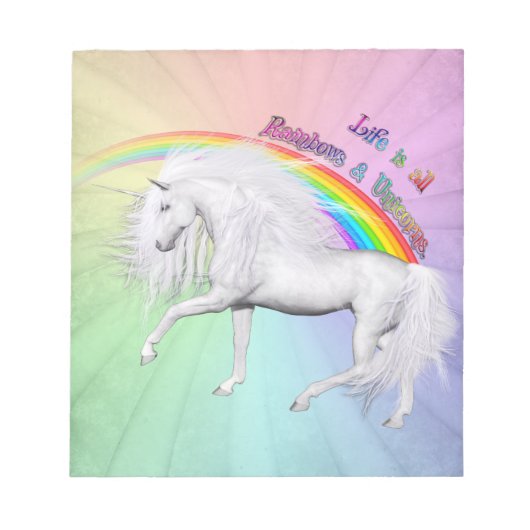 Rainbogen en Unicorns Notitieblok (Voorkant)