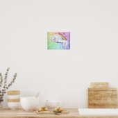 Rainbogen en Unicorns Poster (Keuken)