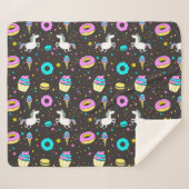 Rainbogen en Unicorns Sherpa Deken (Voorkant (horizontaal))