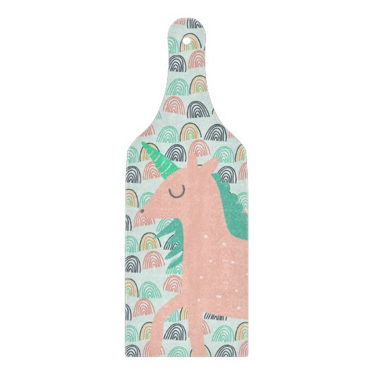 Rainbogen en Unicorns Snijplank (Voorkant)