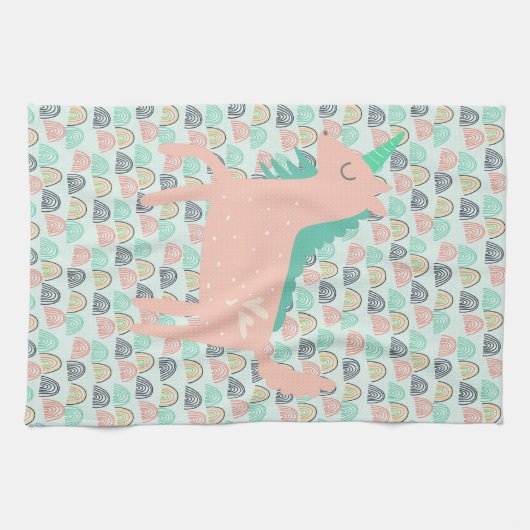 Rainbogen en Unicorns Theedoek (Horizontaal)