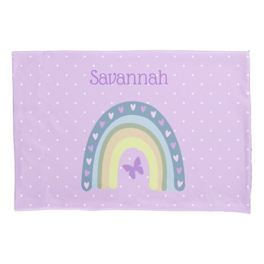 Rainbogen en vlinderbloemmonogloge Hoesje Kussensloop (Voorkant)