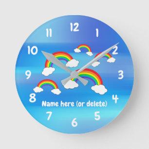 Rainbogen en wolken Acrylwandklok Ronde Klok