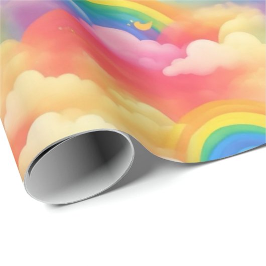 Rainbogen en wolken cadeaupapier (Rol Hoek)