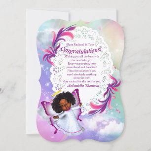Rainbogen, Fluffy Clouds & Butterfly Congrats card Kaart