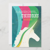 Rainbogen, Unicorn en een verjaardag! Kaart (Voorkant)