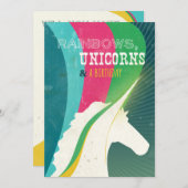 Rainbogen, Unicorn en een verjaardag! Kaart (Voorkant / Achterkant)