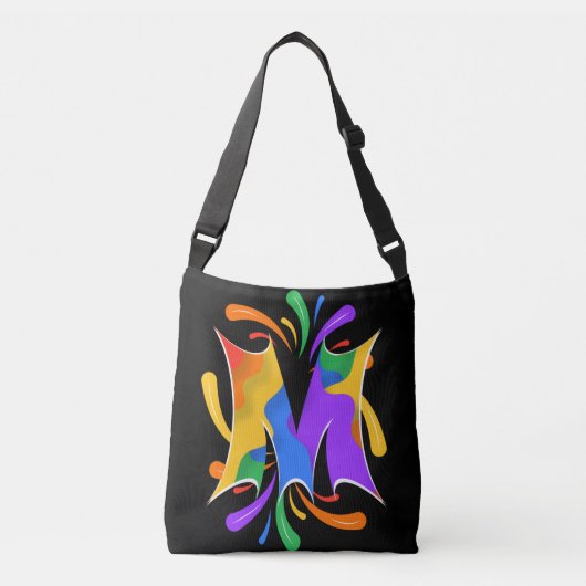 Rainbooboogbrief M Monogram Abstract Crossbody Tas (Voorkant)
