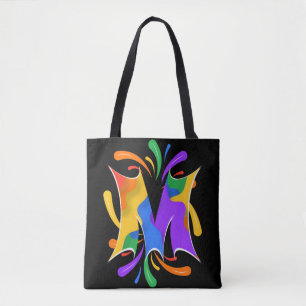 Rainbooboogbrief M Monogram Abstract Draagtas