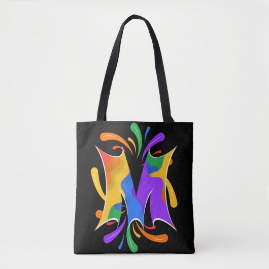 Rainbooboogbrief M Monogram Abstract Draagtas (Voorkant)