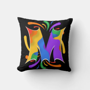 Rainbooboogbrief M Monogram Abstract Kussen