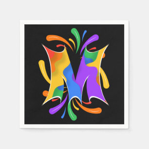Rainbooboogbrief M Monogram Abstract Servet