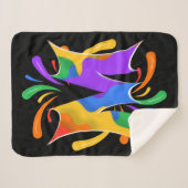 Rainbooboogbrief M Monogram Abstract Sherpa Deken (Voorkant (horizontaal))