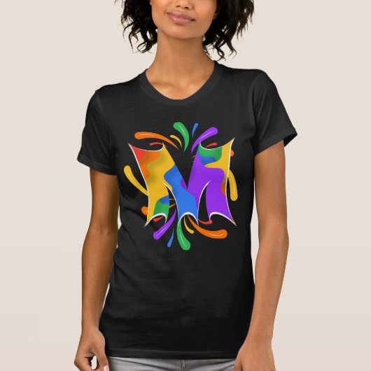 Rainbooboogbrief M Monogram Abstract T-shirt (Voorkant)