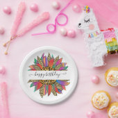 Rainboog- en luiparijndruk op maat papieren bordje (Feest)