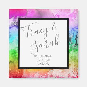 Rainboogalcoholinkt Waterverf Sla de datum op Magneet