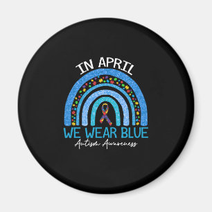Rainboogautisme In april Draag we blauw autisme Magneet
