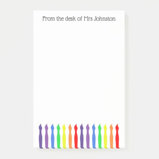 Rainboogborstels, van het bureau van de kunstleraa post-it® notes (Voorkant)